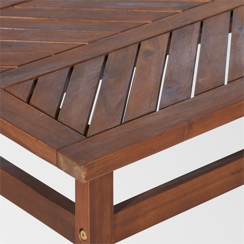 outdoor patio wood coffee table dark brown ow42vinctdb