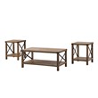 Walker Edison 3-Piece Rustic Wood and Metal Coffee Table Set in Rustic Oak