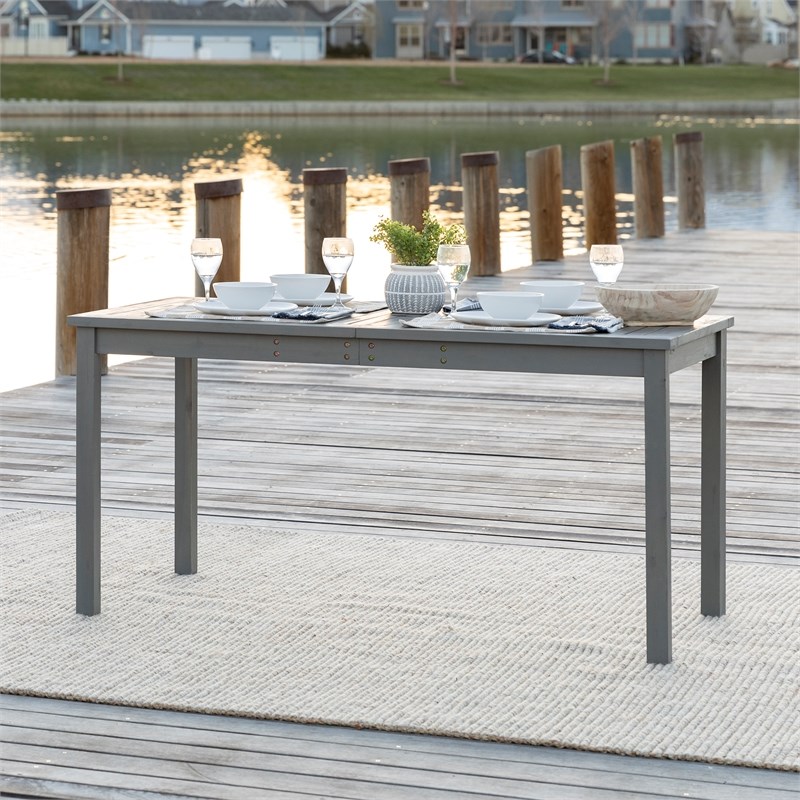 Hampton Bay Crestridge Steel Rectangular Outdoor Patio Dining Table