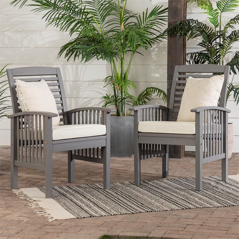 walker edison acacia wood patio chairs