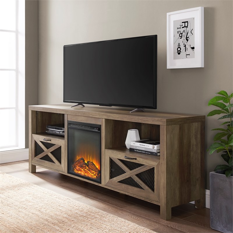 70 Rustic Farmhouse Fireplace Tv Stand Reclaimed Barnwood Homesquare 9073