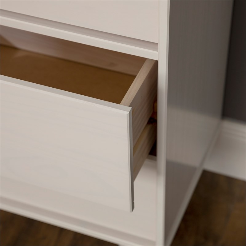 6-Drawer Groove Handle Wood Dresser - White | Homesquare