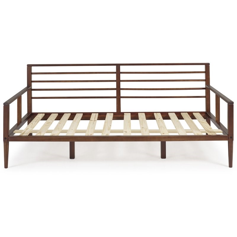 Mid Century Modern Solid Wood Spindle Daybed in Walnut