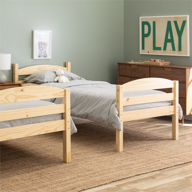Solid Wood Twin over Twin Bunk Bed Natural Homesquare
