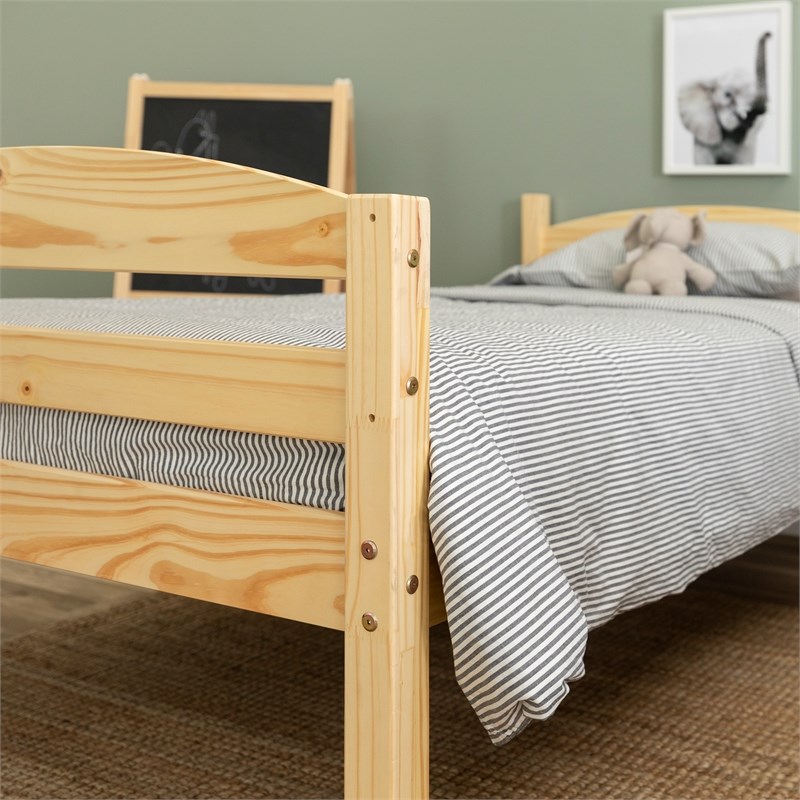 Solid Wood Twin over Twin Bunk Bed Natural Homesquare