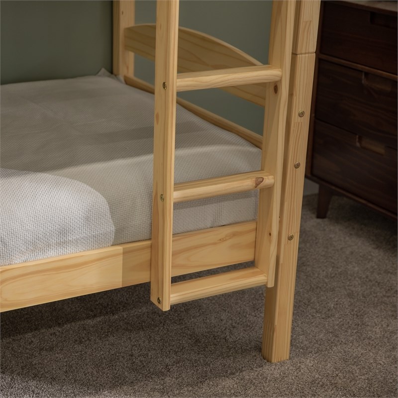 Solid Wood Twin over Twin Bunk Bed Natural Homesquare