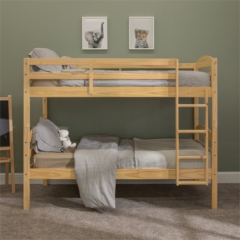 Solid Wood Twin over Twin Bunk Bed - Natural | Homesquare