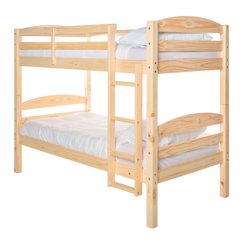 Solid Wood Twin over Twin Bunk Bed - Natural | Homesquare