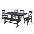 6-Piece Millwright Wood Dining Set in Black