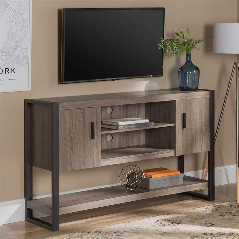 60" urban blend tv console table and buffet in driftwood - w60ubctag