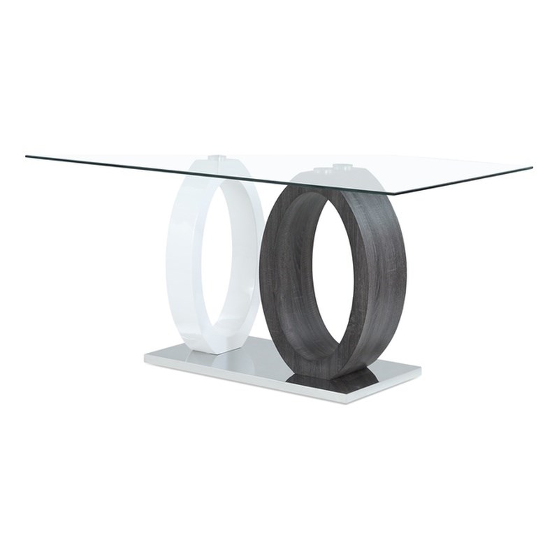 Global Furniture WhiteGrey Oval Base Dining Table Homesquare