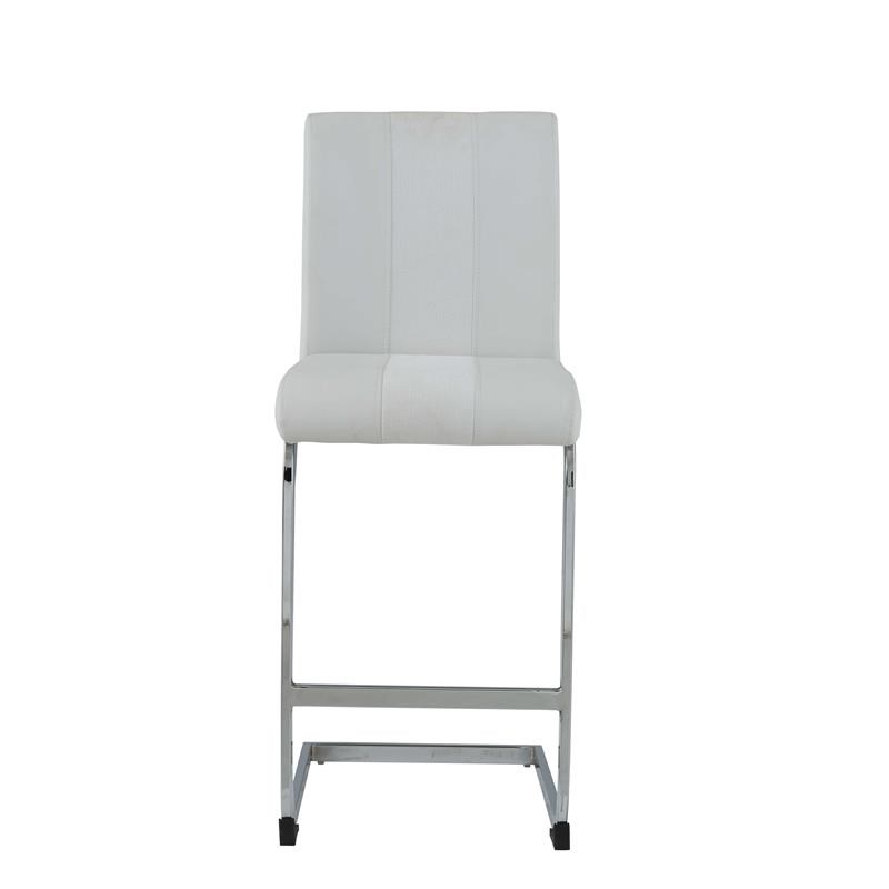 Global Furniture USA Faux Leather Barstools in White (Set of 4)