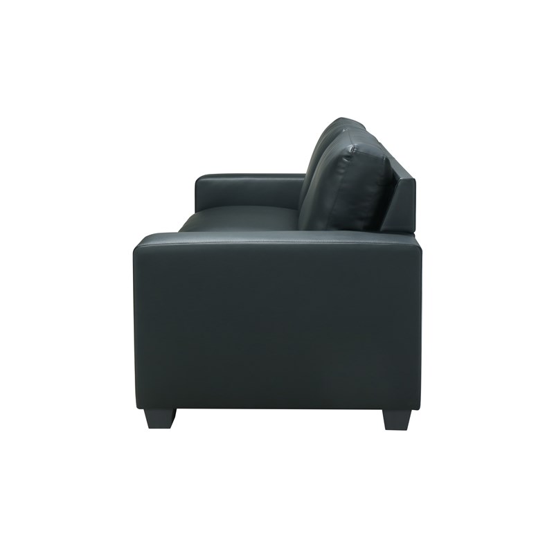 Global Furniture USA Stationary Black Sofa in PVC