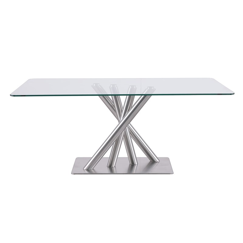 brushed stainless steel dining table