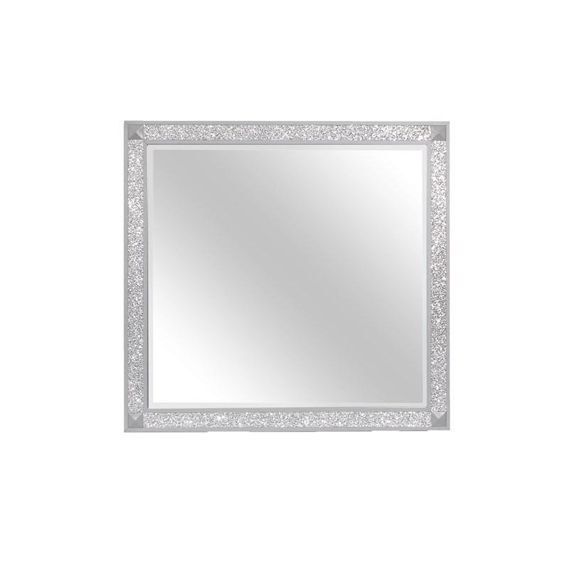Global Furniture USA Chalice Silver Glitter Mirror