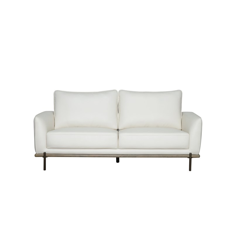 Global Furniture USA Blanche White Leather Gel Sofa