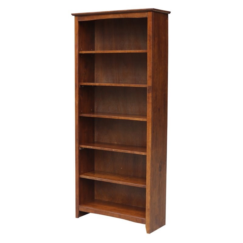 Solid Wood Shaker Bookcase 72"H in Espresso Homesquare
