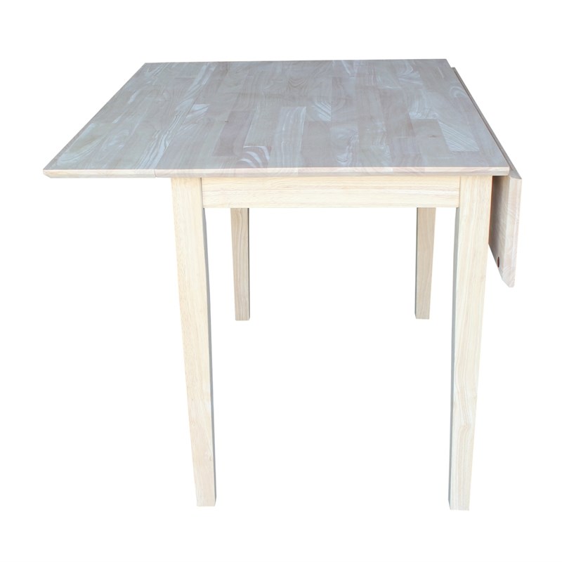 Unfinished Solid Wood Dual Drop Leaf Dining Table Square Homesquare