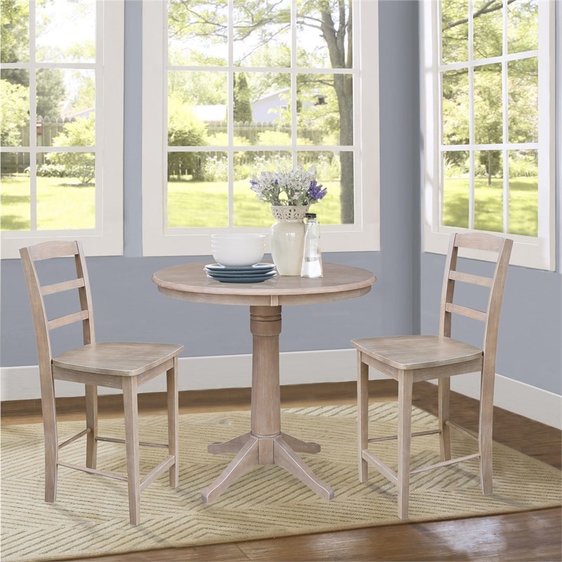 3 Piece Pedestal Counter Height Dining Set Homesquare
