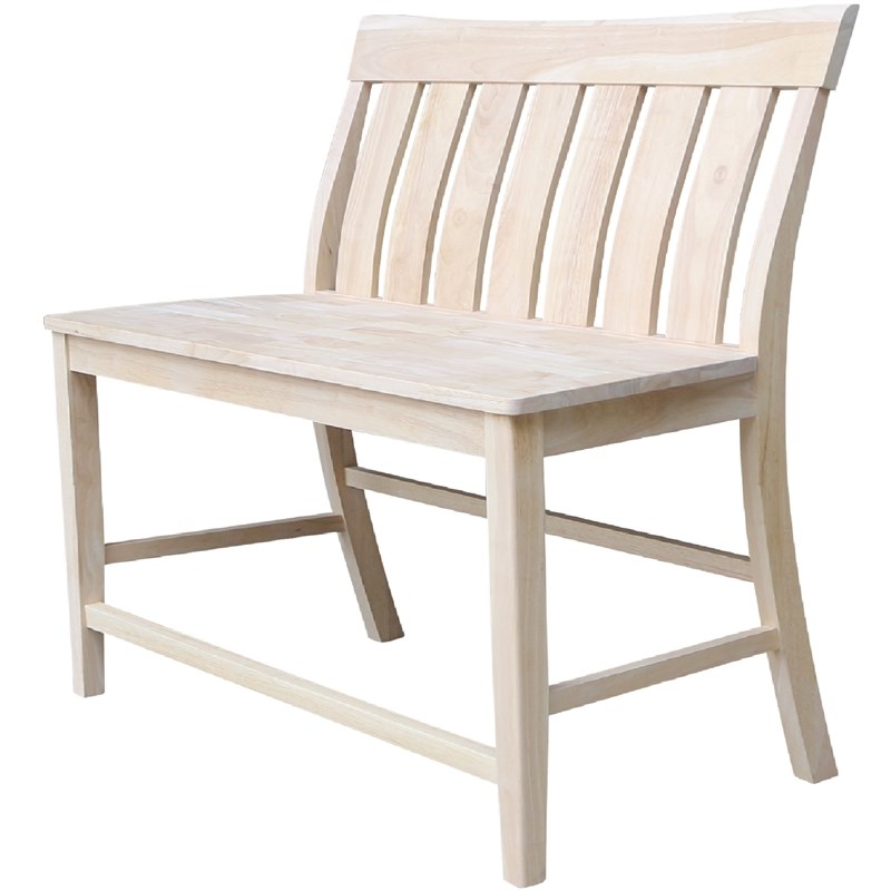 Armless Solid Wood Ava Tall Bench with a Seat Height of 24