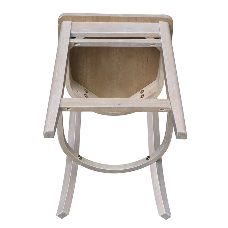 Solid Wood Emily Counter Height Stool in Washed Gray Taupe