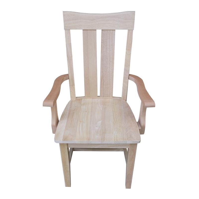 Ava Unfinished Wood Arm Chair