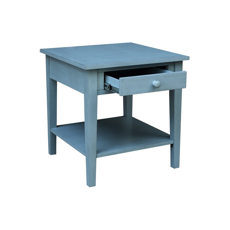 Spencer Blue Wood End Table