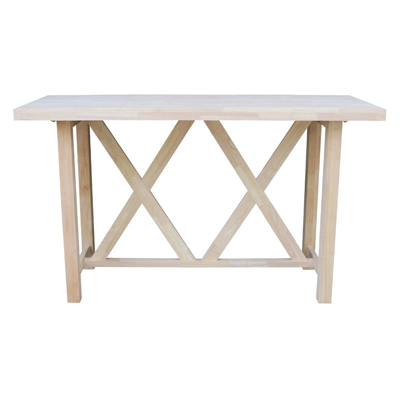 Bar Height Natural Unfinished Wood Table