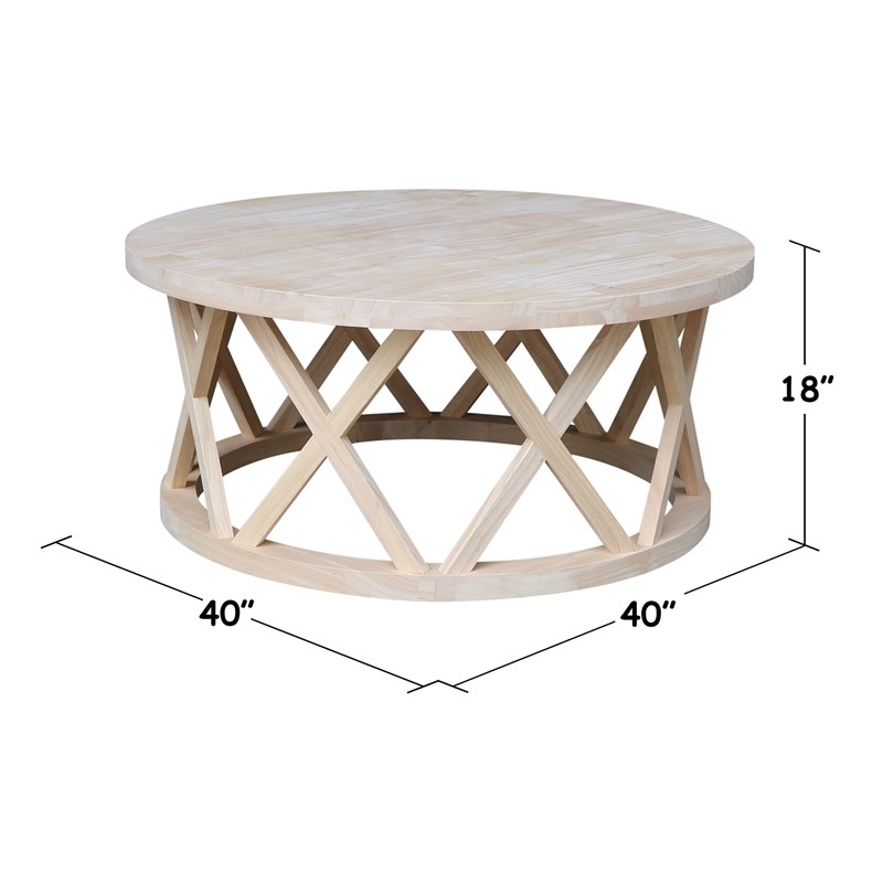 unfinished solid wood coffee table