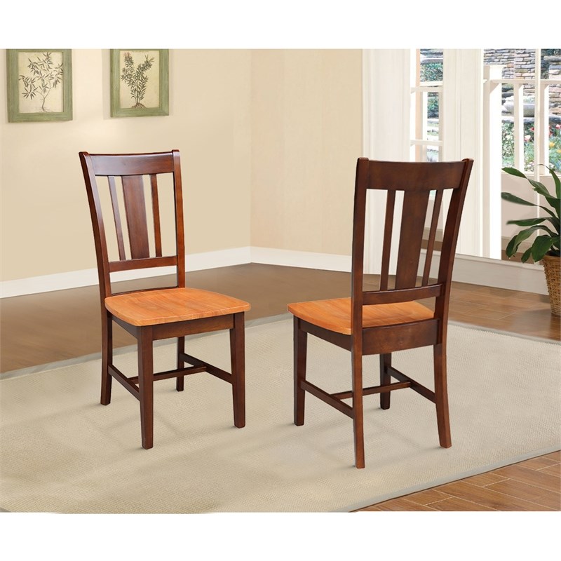International Concepts San Remo Dining Chair in Cinnamon/Espresso (set of 2)