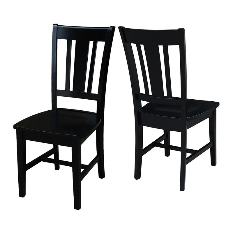 International Concepts San Remo Splatback Dining Chair in Black (set of 2)