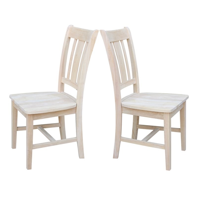 International Concepts Unfinished Slat Back Dining Chair (Set of 2)