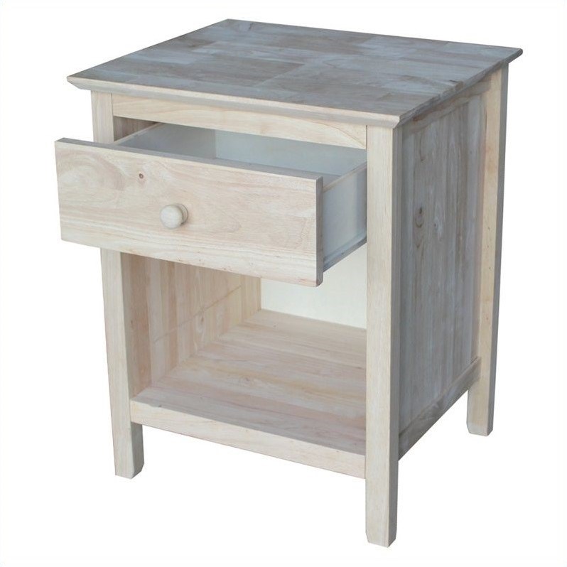 international concepts unfinished 1drawer nightstand bd8001