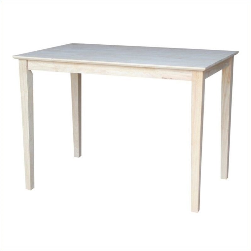 Solid Dining Table With Shaker Legs, International Concepts Vanity Table Unfinished
