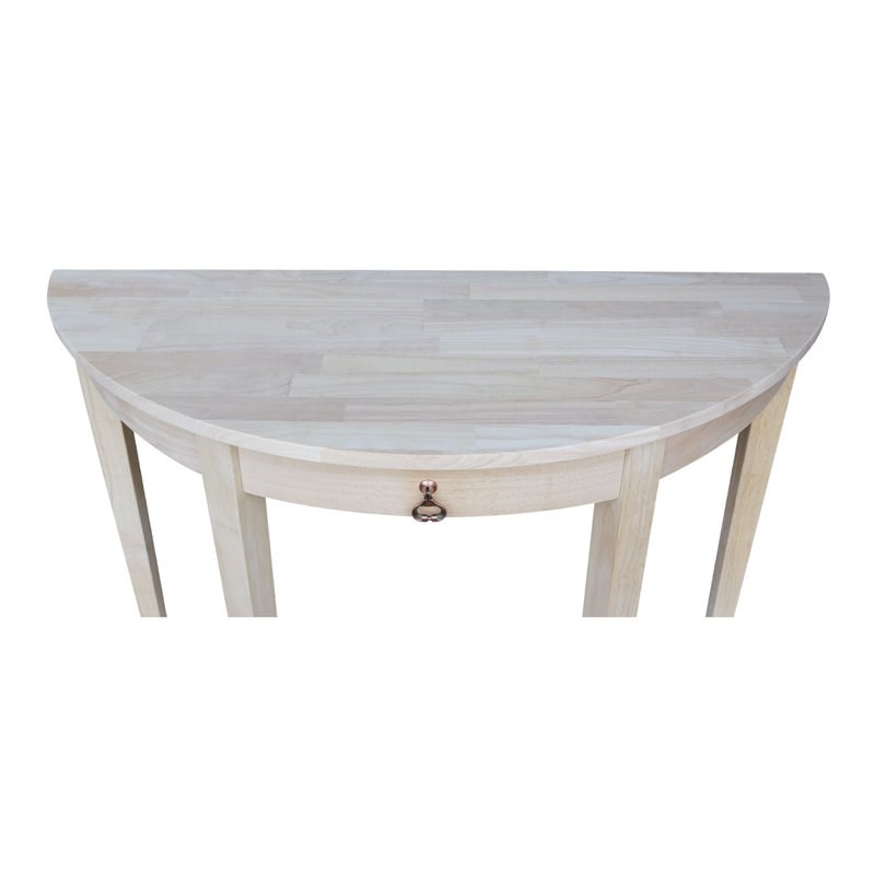International Concepts Home Accents Unfinished Half Moon Console Table