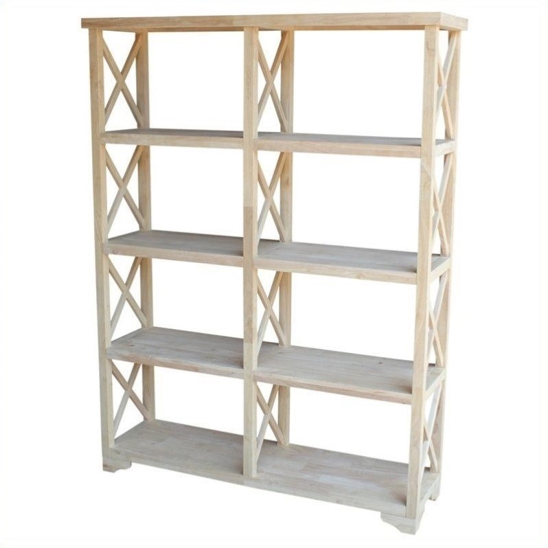 Unfinished 4 Tier International Concepts X-Sided Shelf Unit 