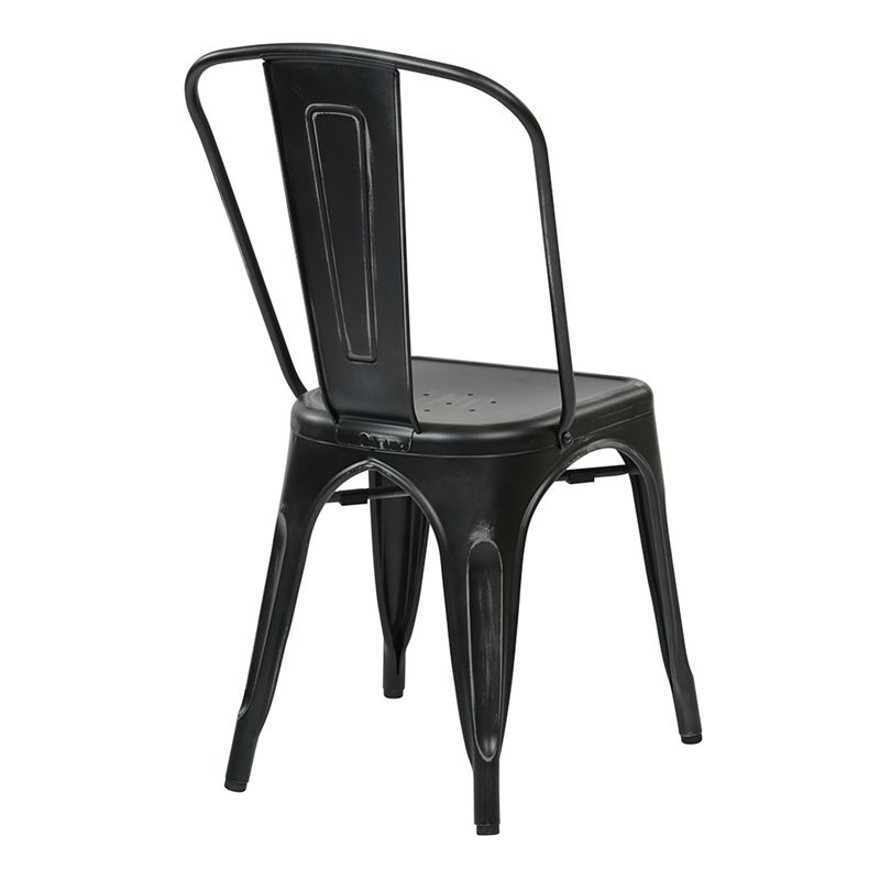 Bristow Armless Chair in Antique Black Finish 4 Pack