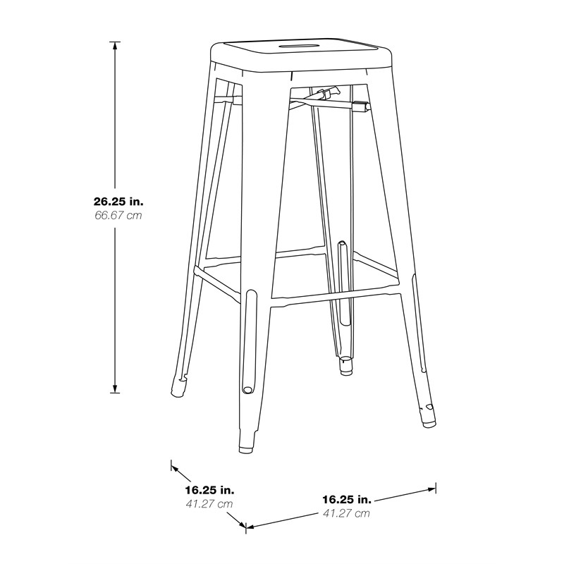 Bristow 26 inch Metal Barstool Antique White Finish 4 Pack