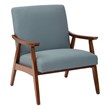 Davis Chair in Klein Sea Blue Fabric with Medium Espresso Frame