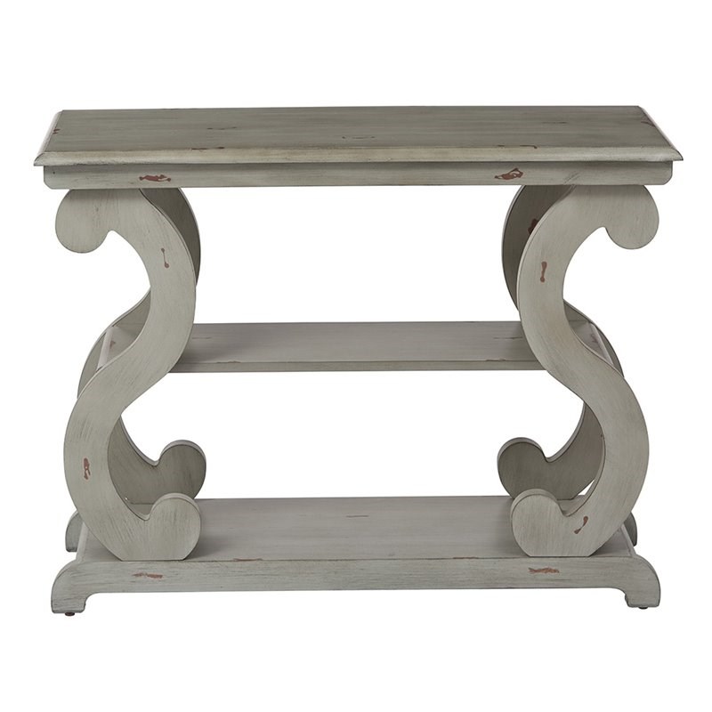 OSP Home Furnishings Ashland Console Table in Antique Gray Finish