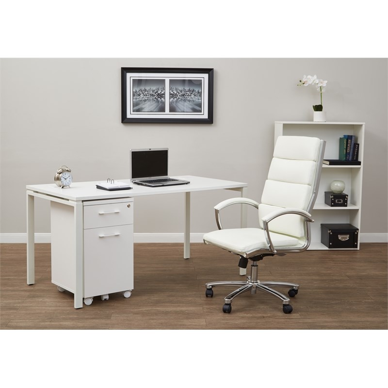 white desk office works