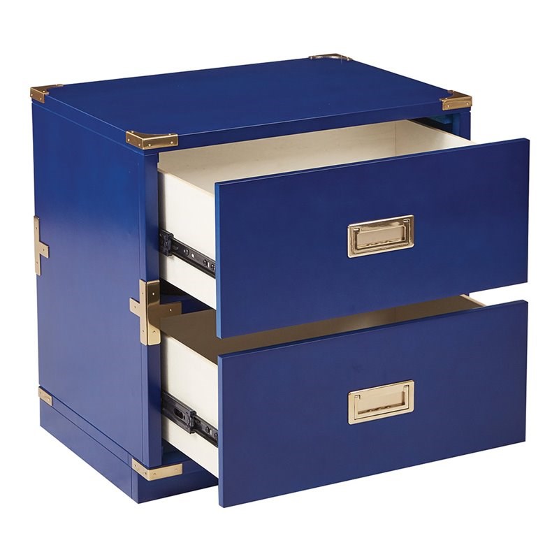 Wellington 2 Drawer Cabinet in Lapis Blue Fully Assembled