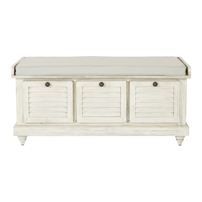 Dover Storage Bench in White Wash by OSP Home Furnishings