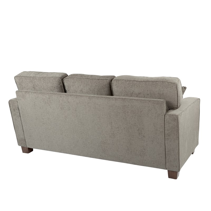 Russell Sectional in Taupe Brown/Gray with 2 Pillows and Coffee Finished Legs