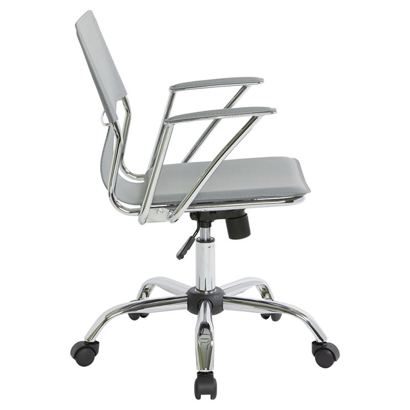 dorado office chair in gray vinyl and chrome finish - dor26-gy