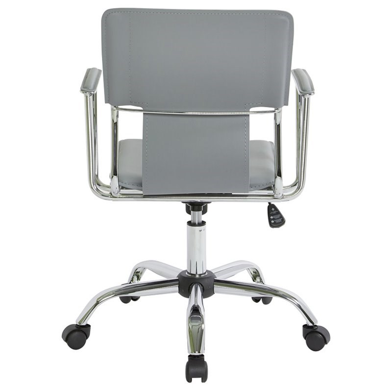 dorado office chair in gray vinyl and chrome finish - dor26-gy
