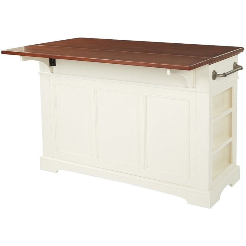 bassett country drop leaf kitchen island in white with solid wood top bp4202942dl