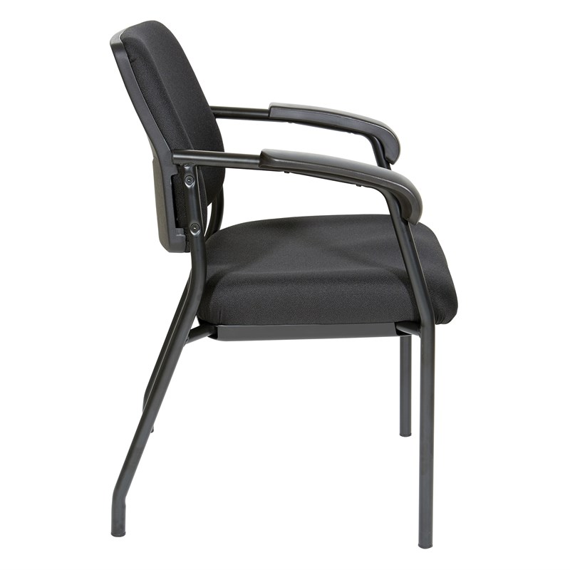 Visitor's Chair Black Frame with Padded Arms | Homesquare