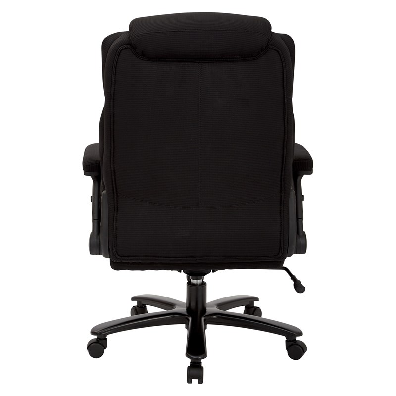 Big and Tall Deluxe High Back Black Fabric Executive Chair with Padded Flip Arms