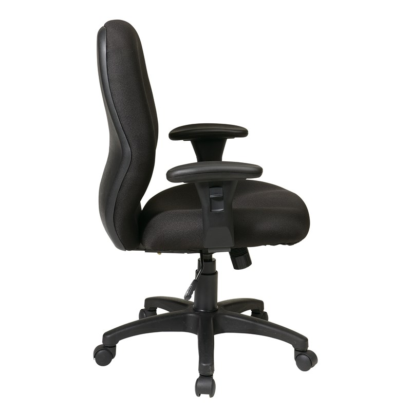 Managers Chair Black Fabric with Height Adjustable Arms and Nylon Base